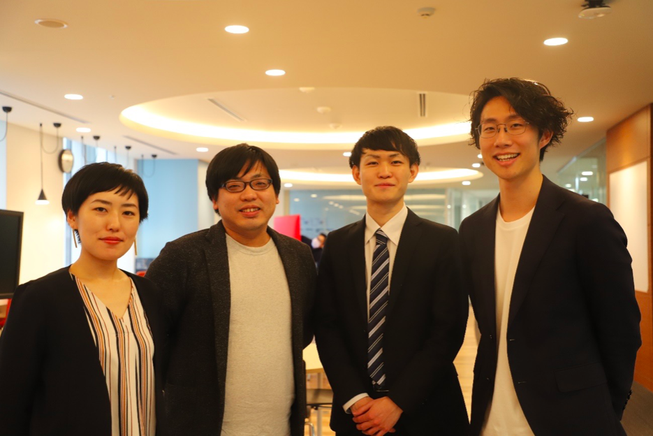 左から株式会社キュービックの中島さや香様、池田正人様/株式会社Faber Company粟倉拓哉、中本俊一